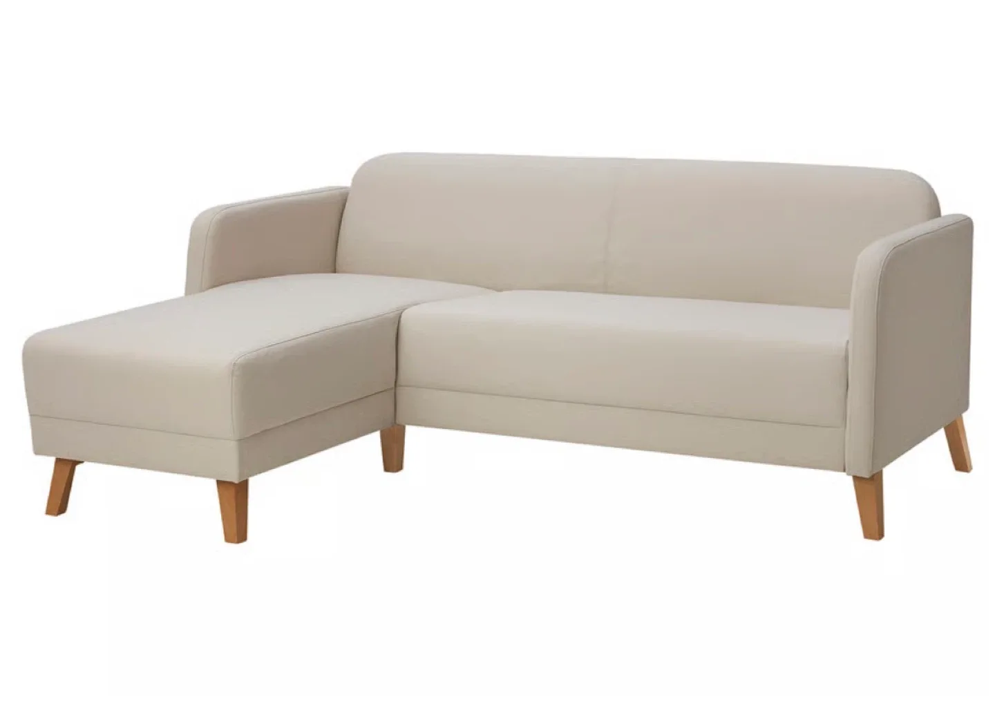 Beige Sectional Sofa with Chaise Lounge