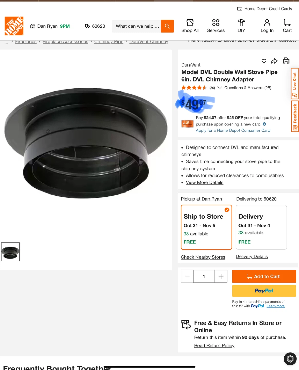 DuraVent 6" Double-Wall Chimney Adapter - photo 3