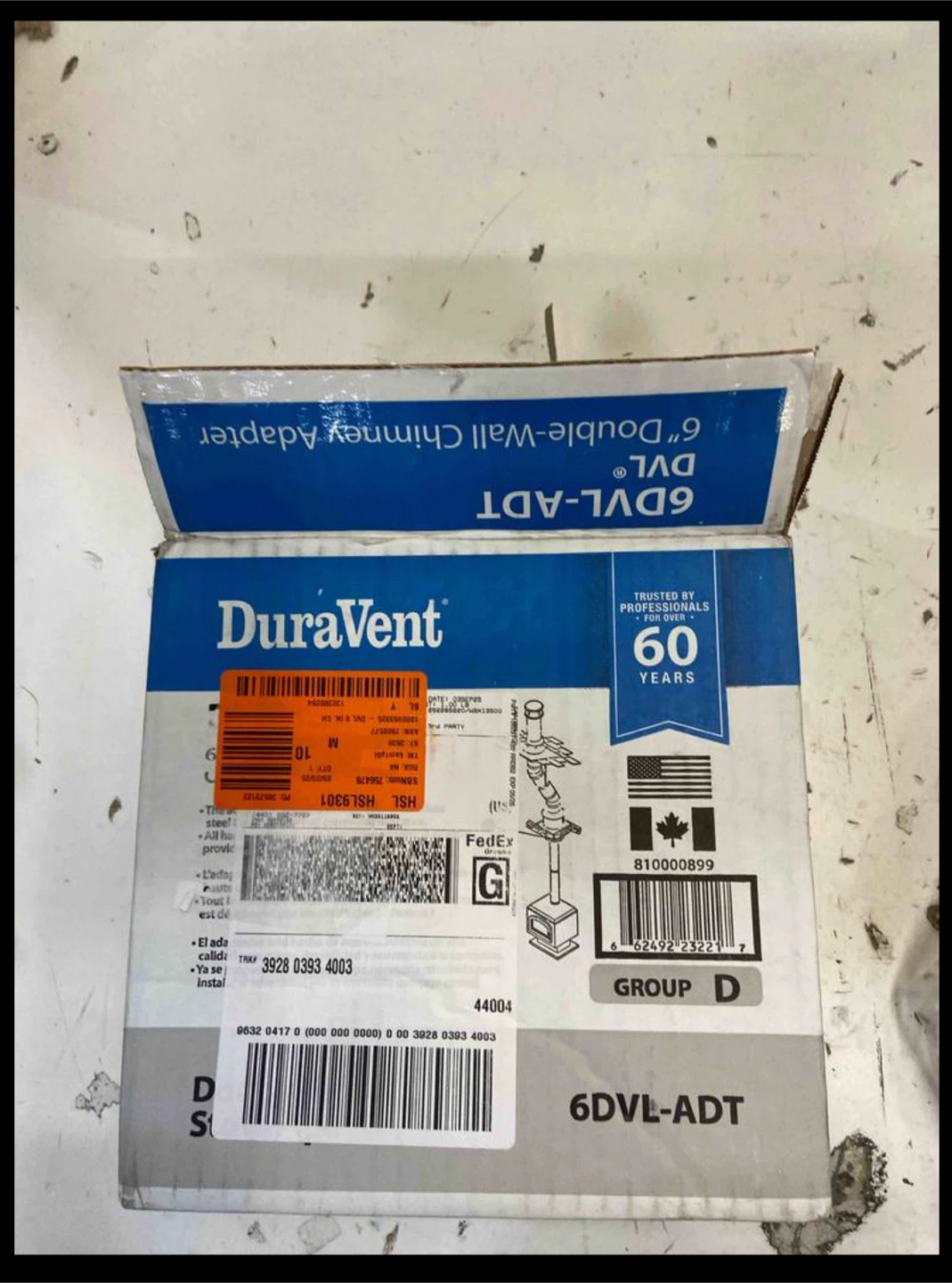 DuraVent 6" Double-Wall Chimney Adapter