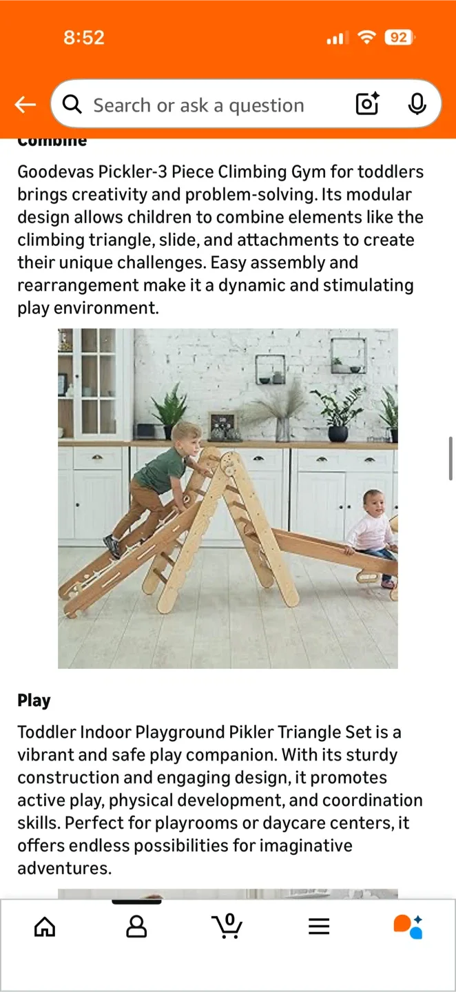 Goodevas Pickler-3 Piece Climbing Gym for Toddlers