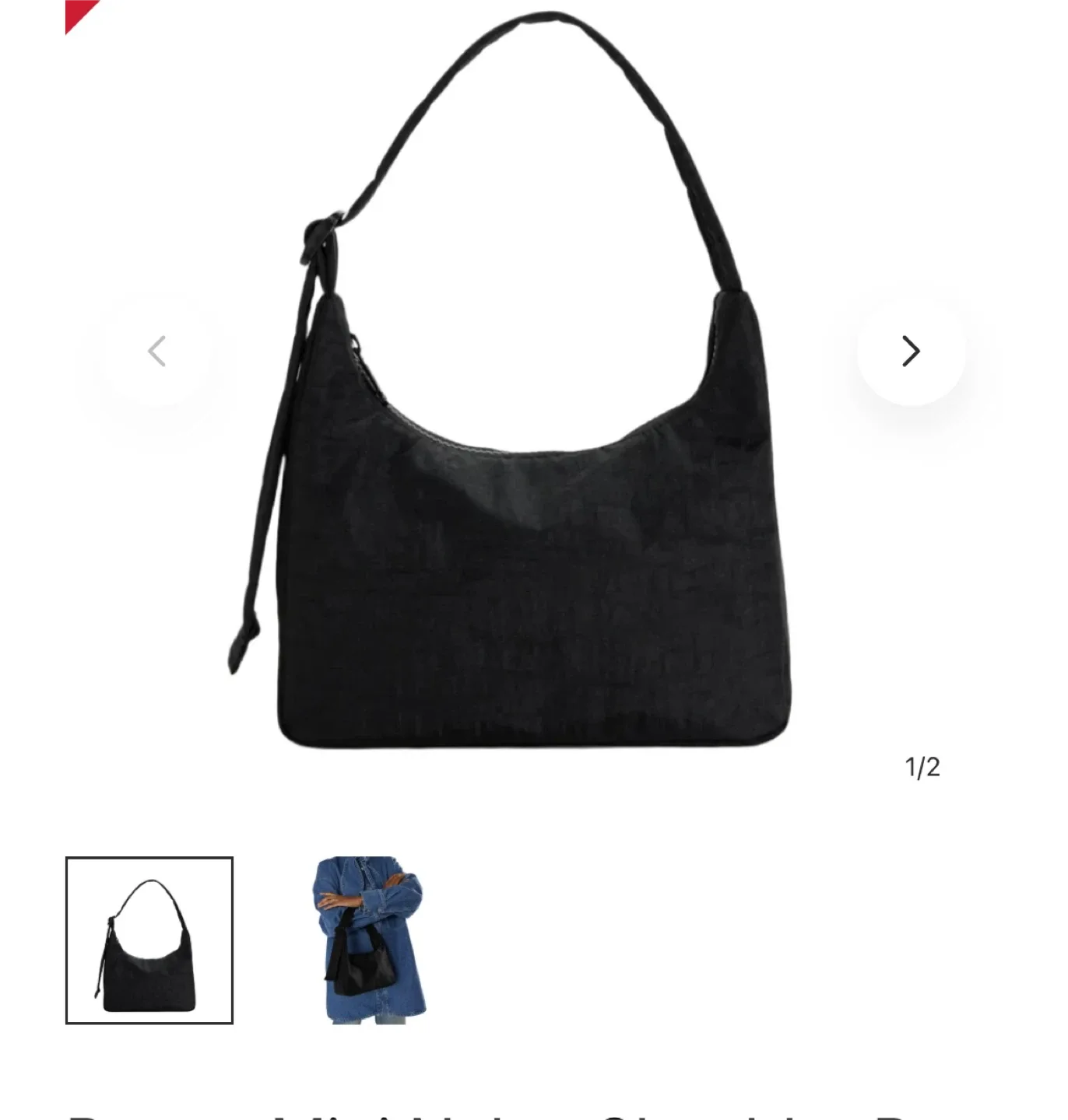 BAGGU Black Nylon Shoulder Bag image indicator(2)