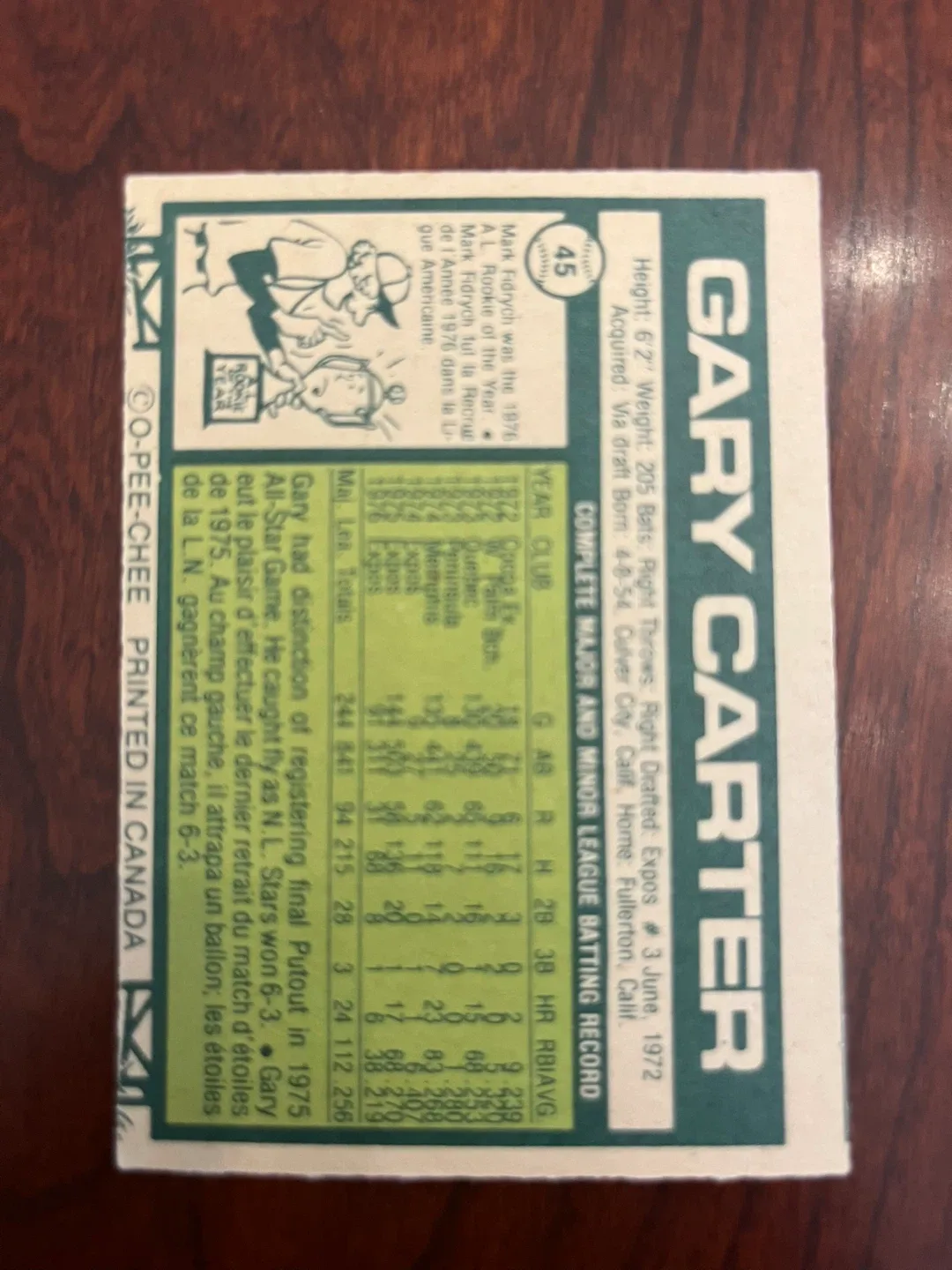 1977 Topps Opc O Pee Chee Baseball 45 Gary Carter image indicator(2)