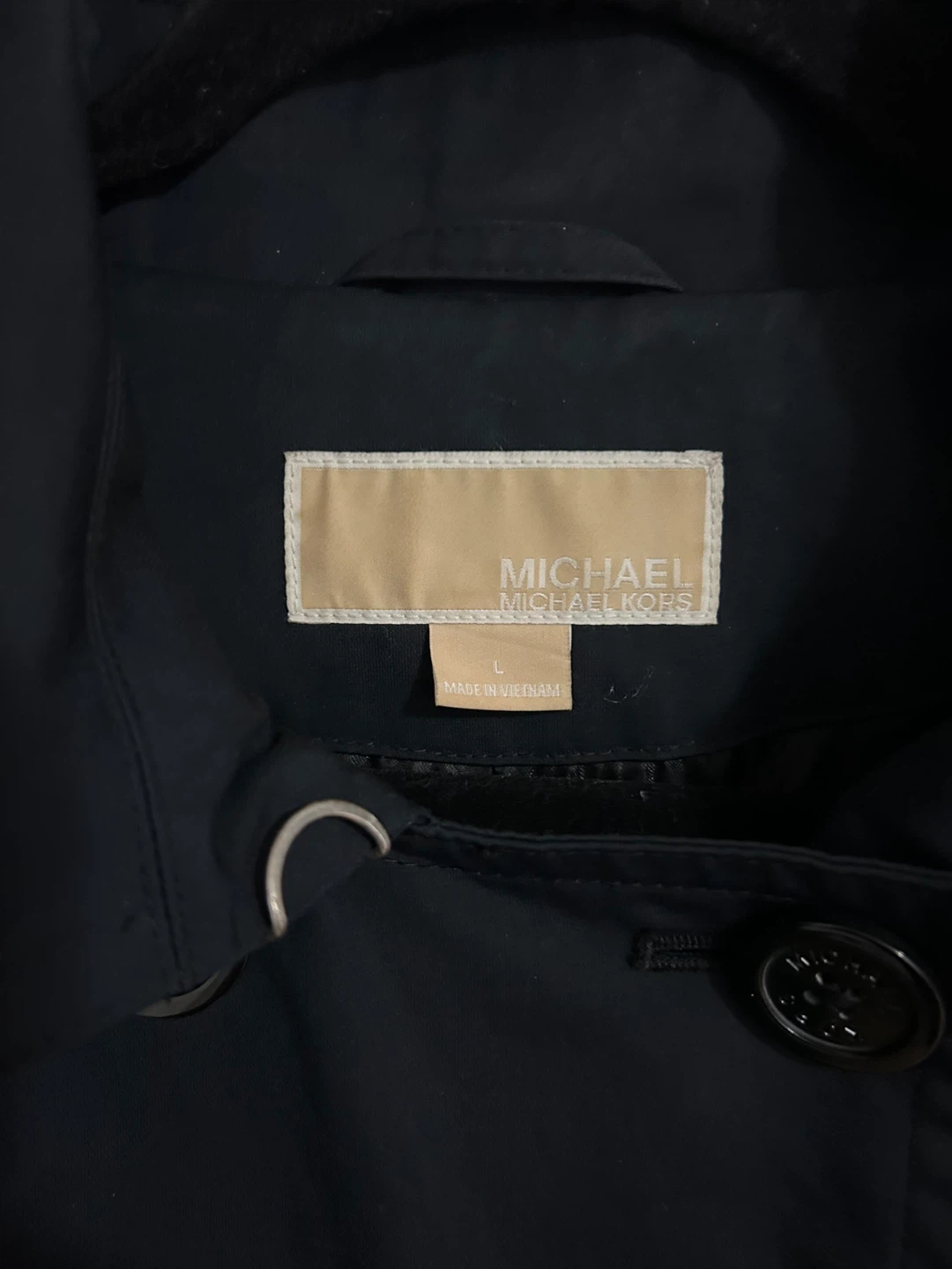 Michael Michael Kors navy blue Hooded Raincoat - Size L - photo 2