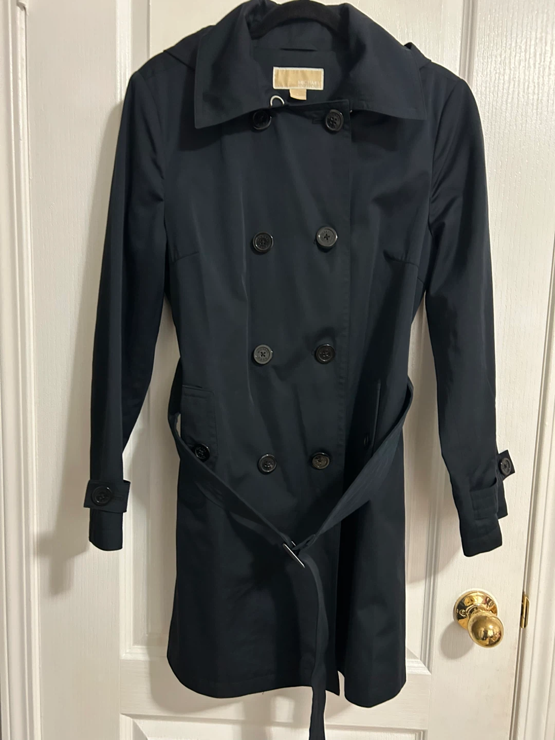 Michael Michael Kors navy blue Hooded Raincoat - Size L