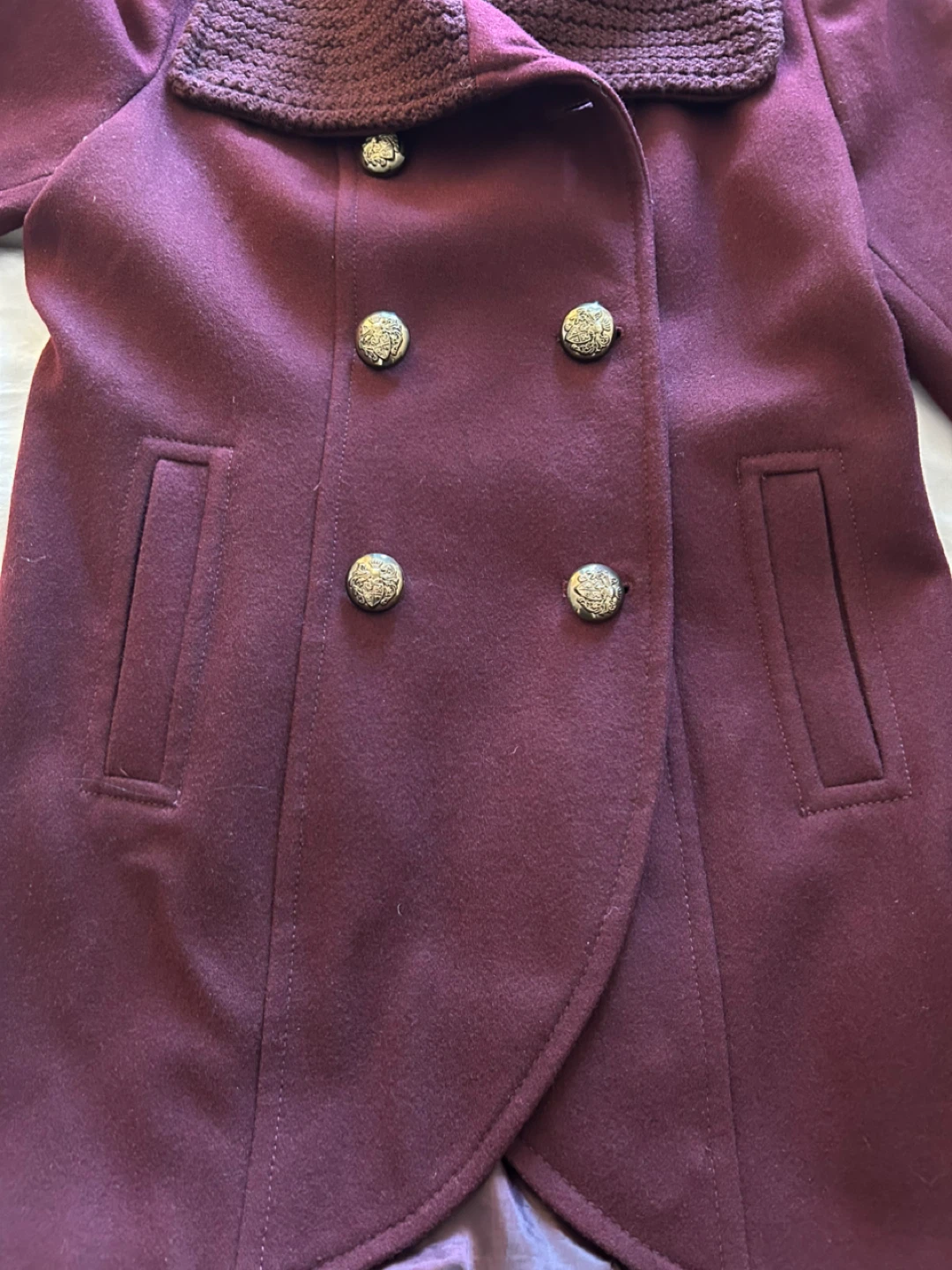 Kenneth Cole Burgundy Coat - Size 6 - photo 3