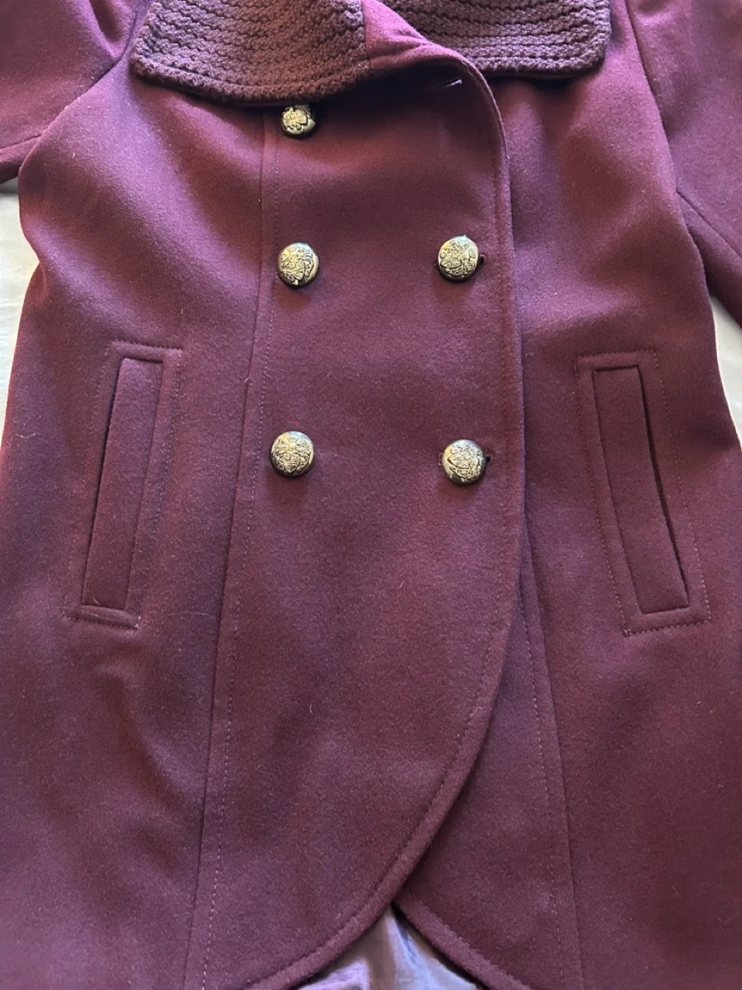 Kenneth Cole Burgundy Coat - Size 6 image indicator(3)
