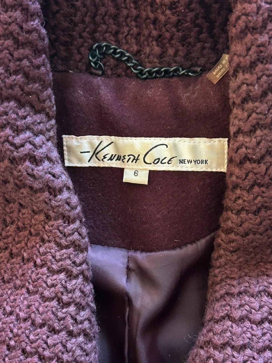 Kenneth Cole Burgundy Coat - Size 6 image indicator(4)