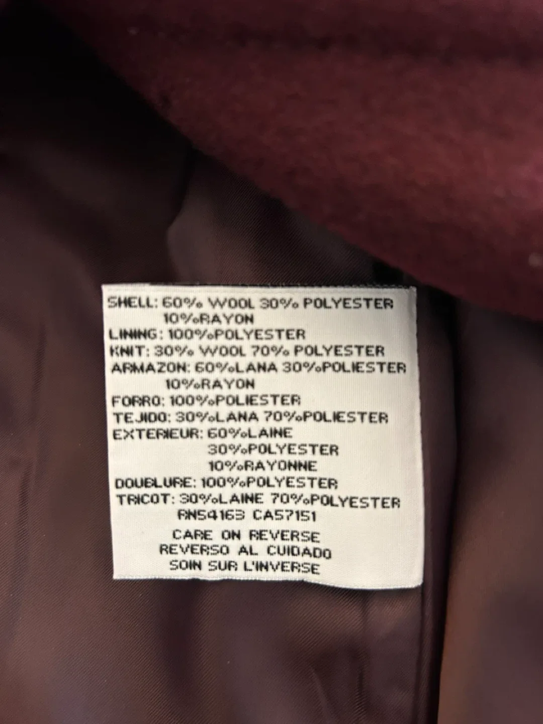 Kenneth Cole Burgundy Coat - Size 6 image indicator(7)