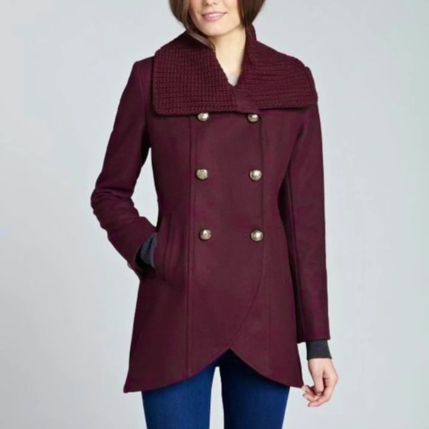 Kenneth Cole Burgundy Coat - Size 6