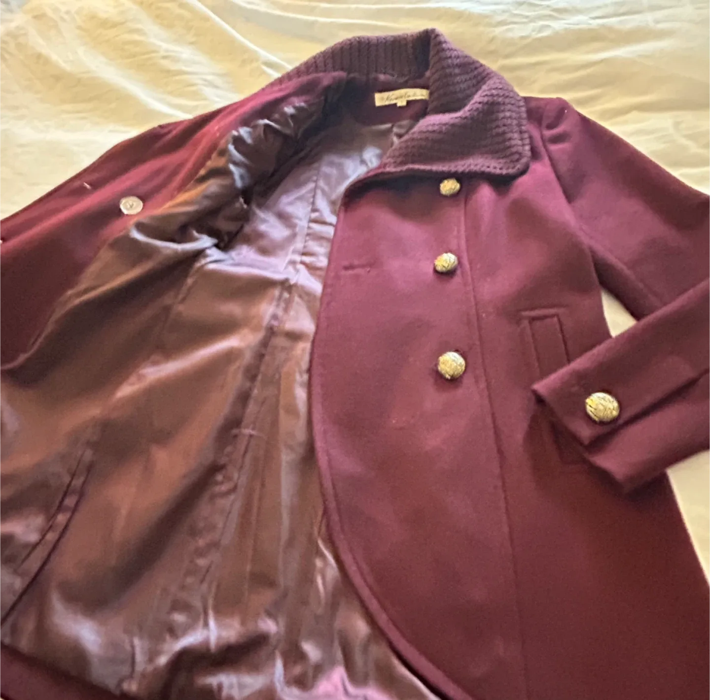 Kenneth Cole Burgundy Coat - Size 6 image indicator(5)