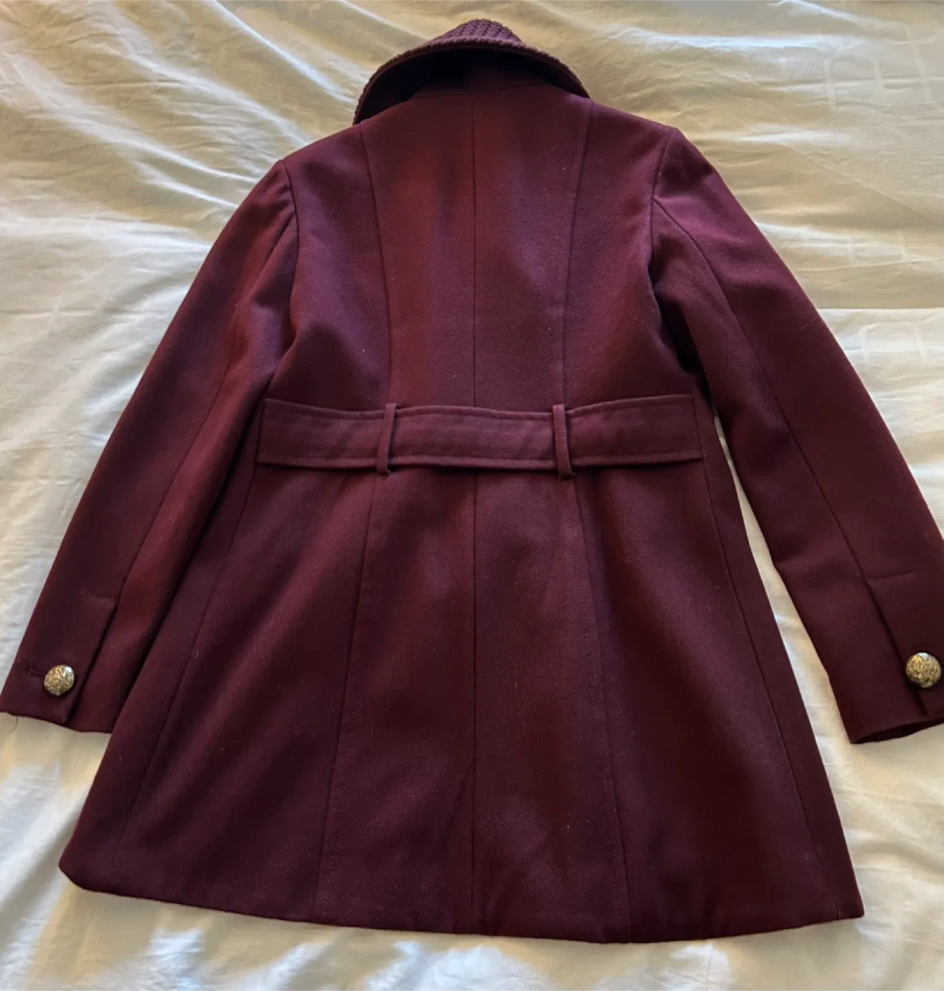 Kenneth Cole Burgundy Coat - Size 6 image indicator(6)