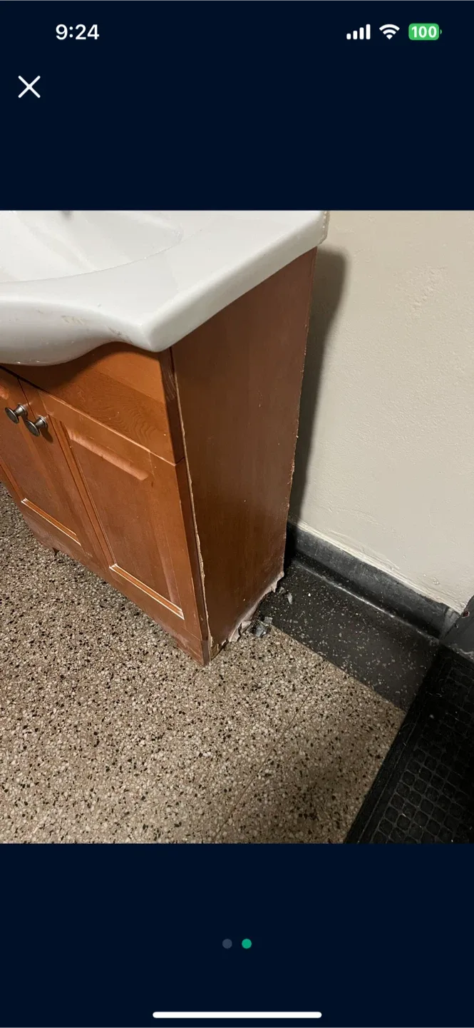 Sink.  Is.  26.5”.  Cabinet. Is.  24”. Wide.    With faucet image indicator(2)