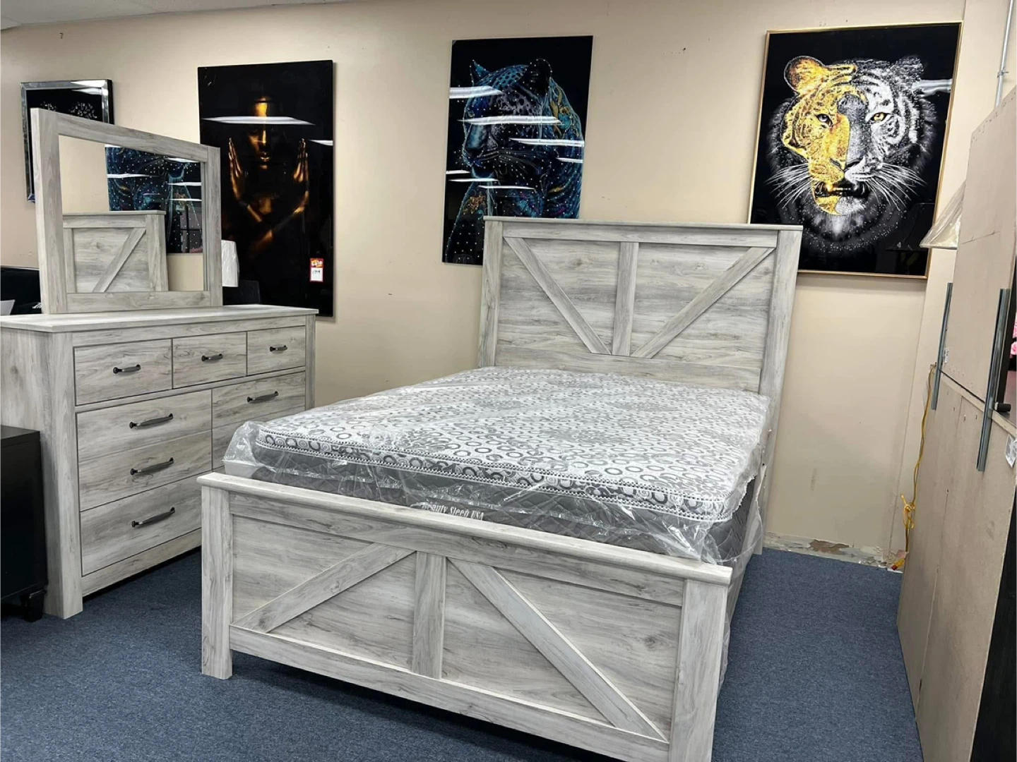 Whitewashed Wood Bedroom Set
