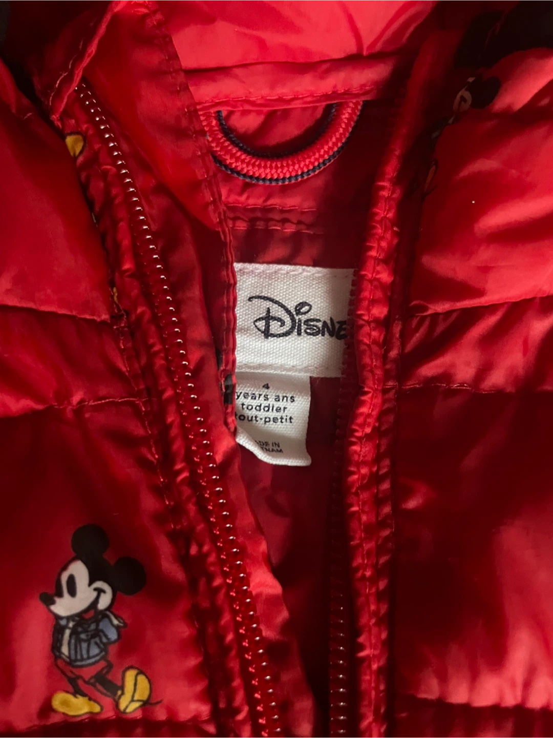 Gap Disney Mickey Mouse Puffer Jacket - Size 4 - photo 2