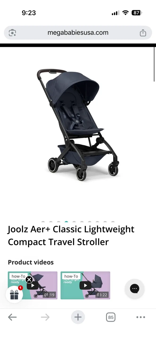 Joolz Aer+ Classic Lightweight Travel Stroller