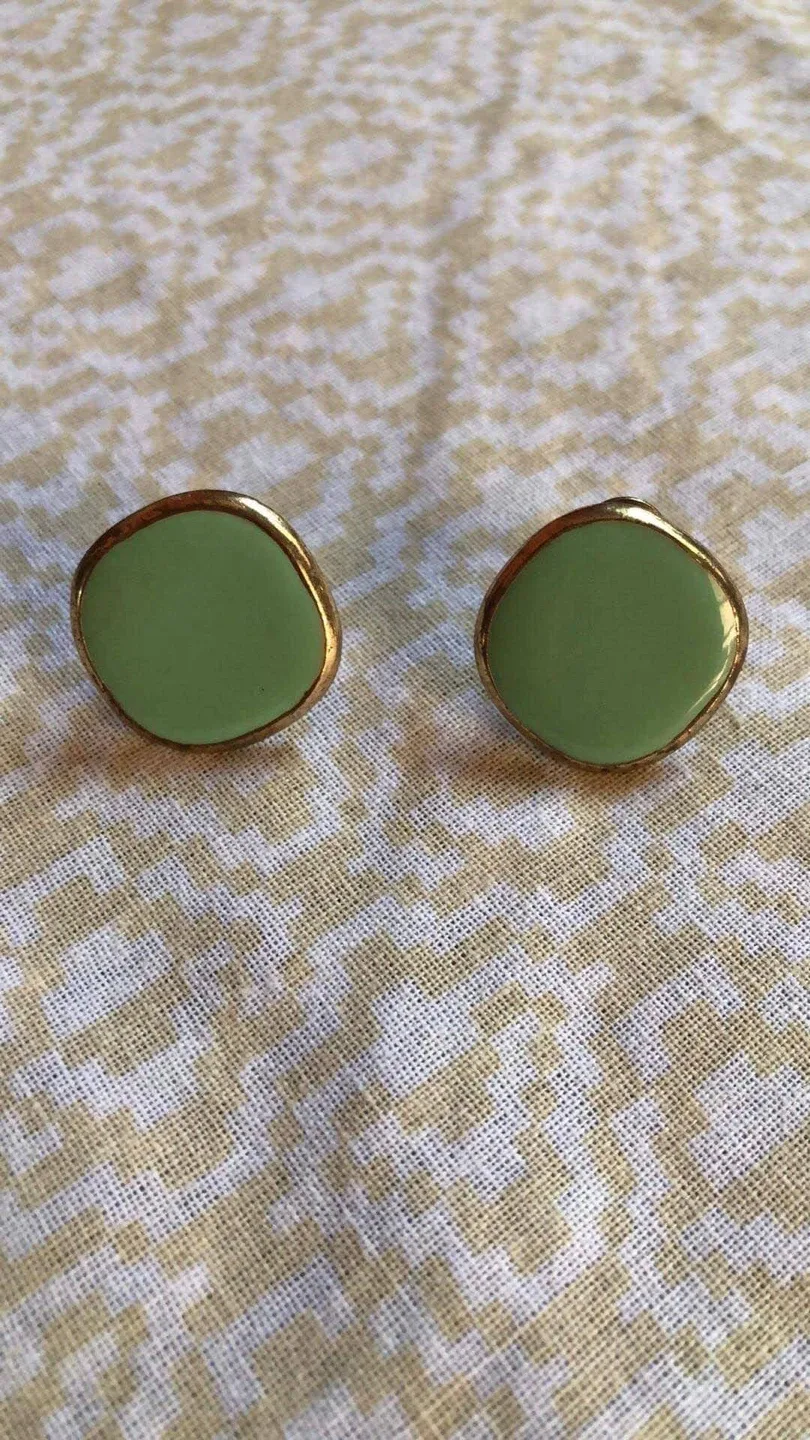 Green Stud Earrings