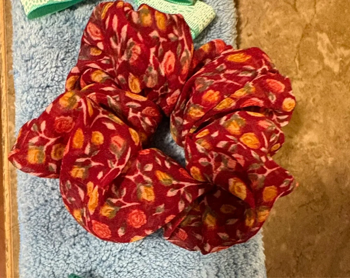 Floral Scrunchie - Red