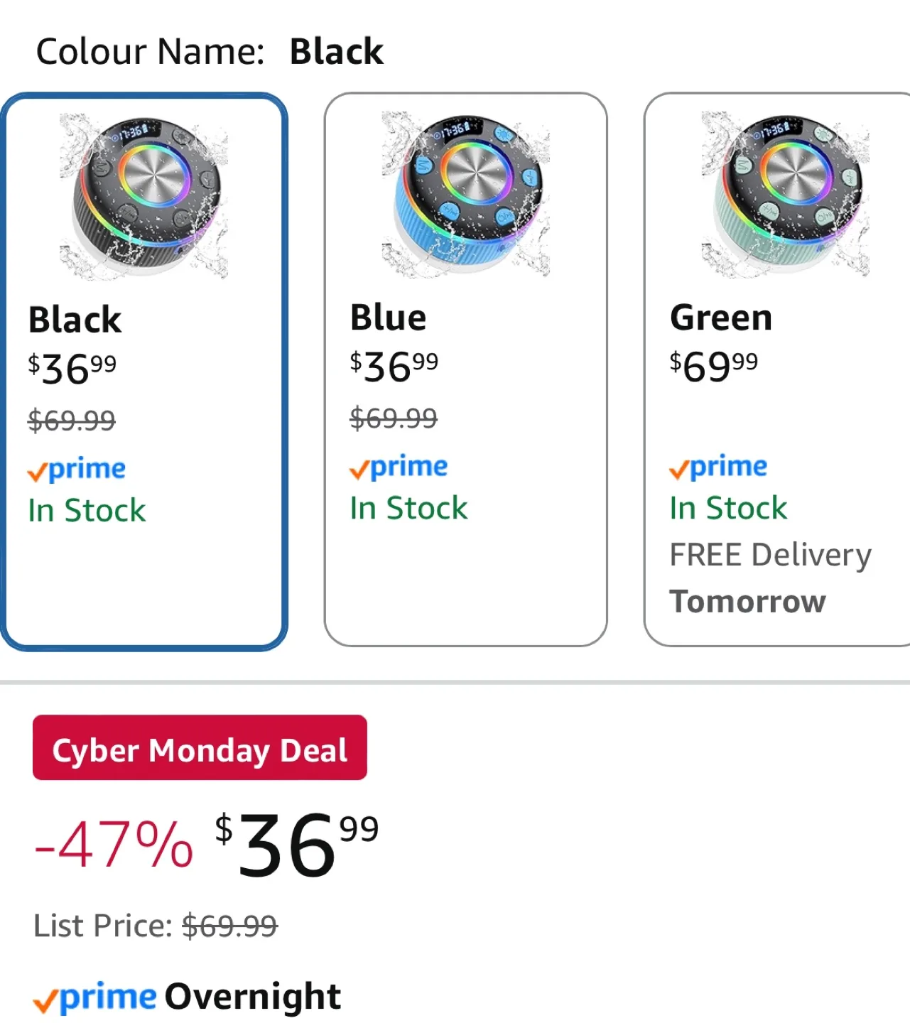 dotn Bluetooth Shower Speaker - Black image indicator(2)