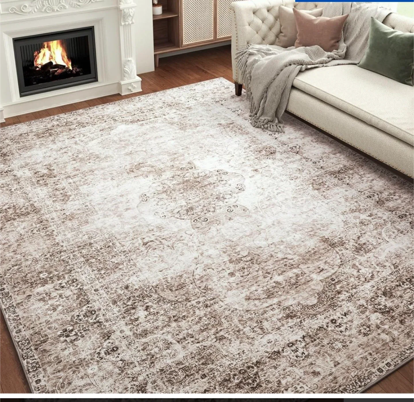 New Engiw® Area Rug - Vintage Brown - 8’ x 10’