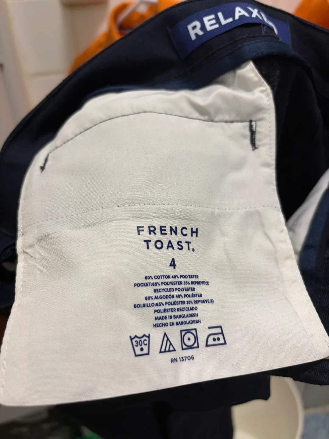 French Toast Orange Polo & Navy Pants - Size 4 image indicator(2)