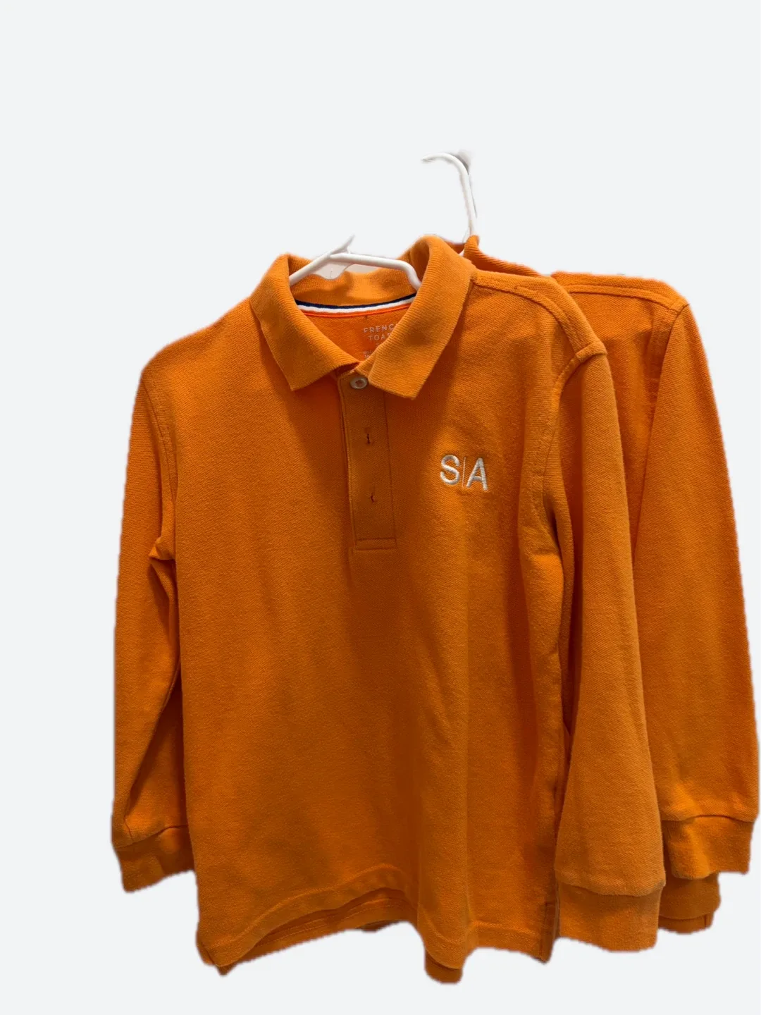 French Toast Orange Long Sleeve Polo Shirt