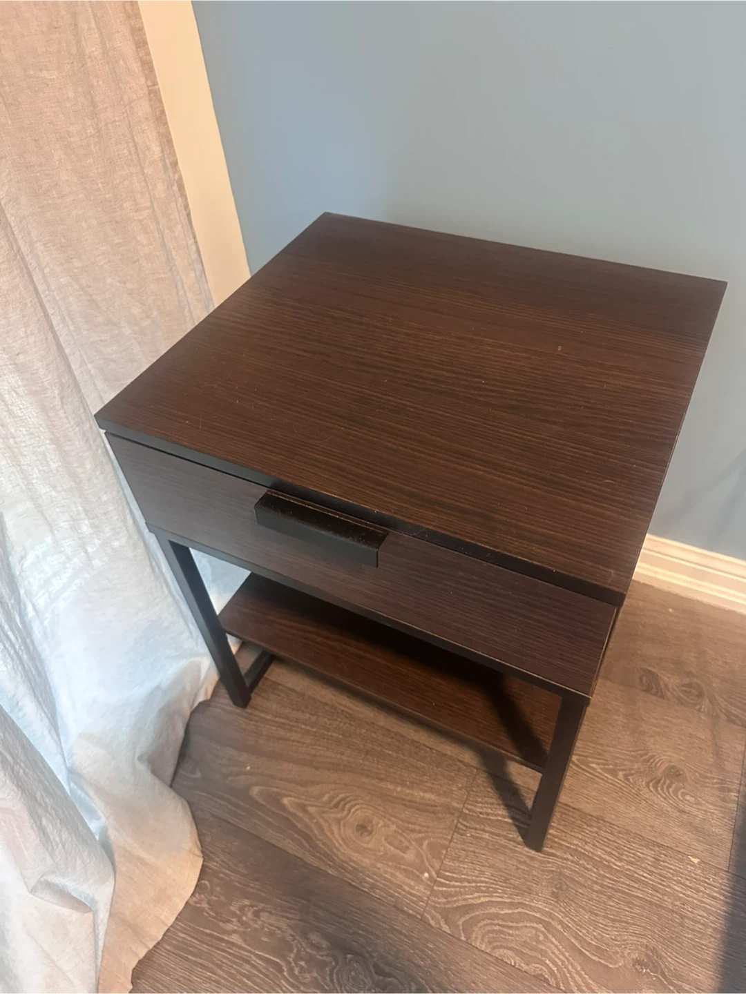 Brown Nightstand with Drawer & Shelf - photo 2
