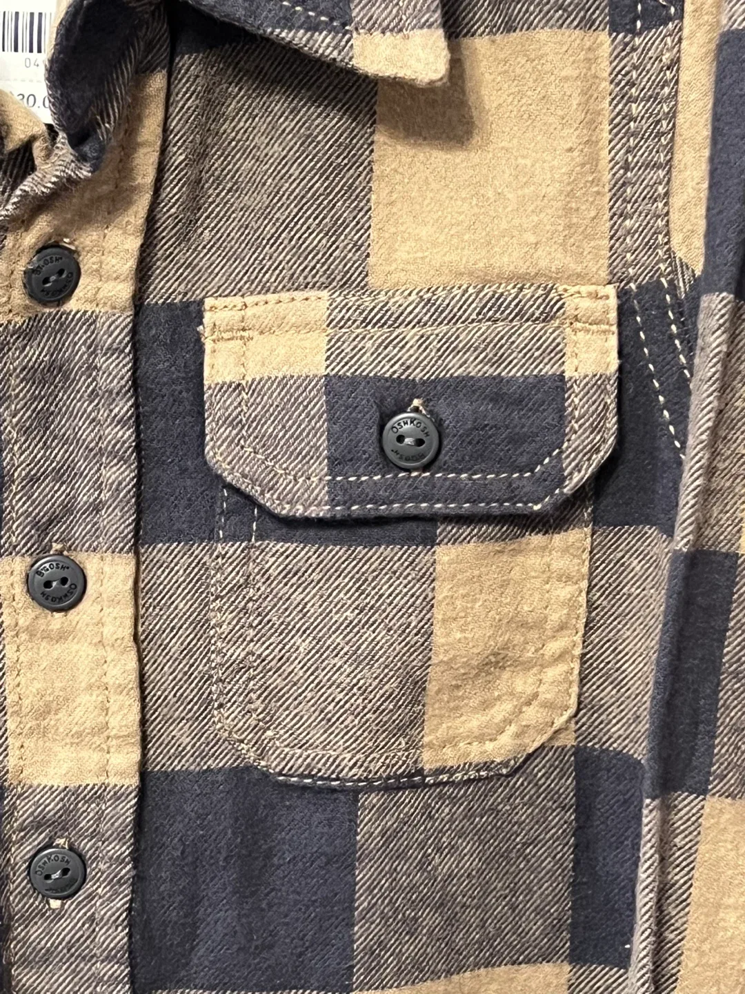 OshKosh B’gosh Boys Flannel Shirt – Size 5 (Brand New with Tag!) image indicator(5)