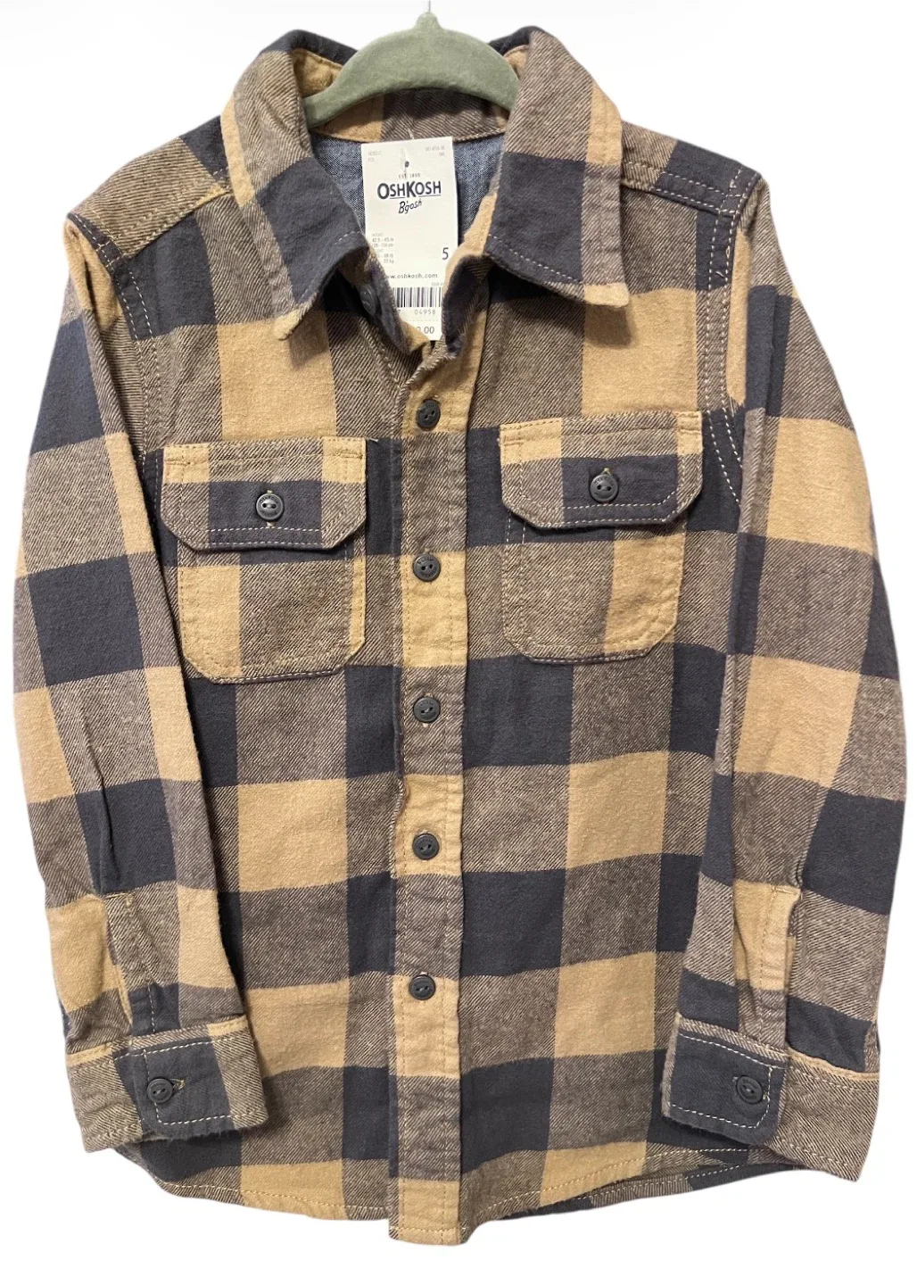 OshKosh B’gosh Boys Flannel Shirt – Size 5 (Brand New with Tag!)