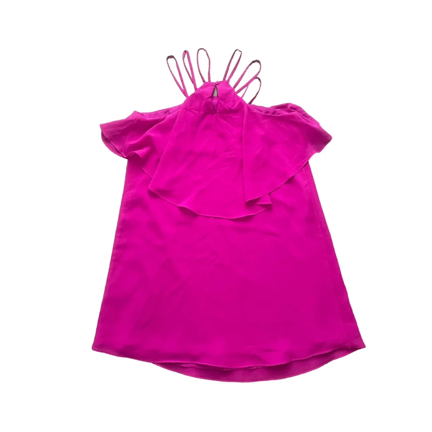 Gianni Bini Marine Ruffles Halter Mini Dress Size XS in Hot Pink image indicator(7)