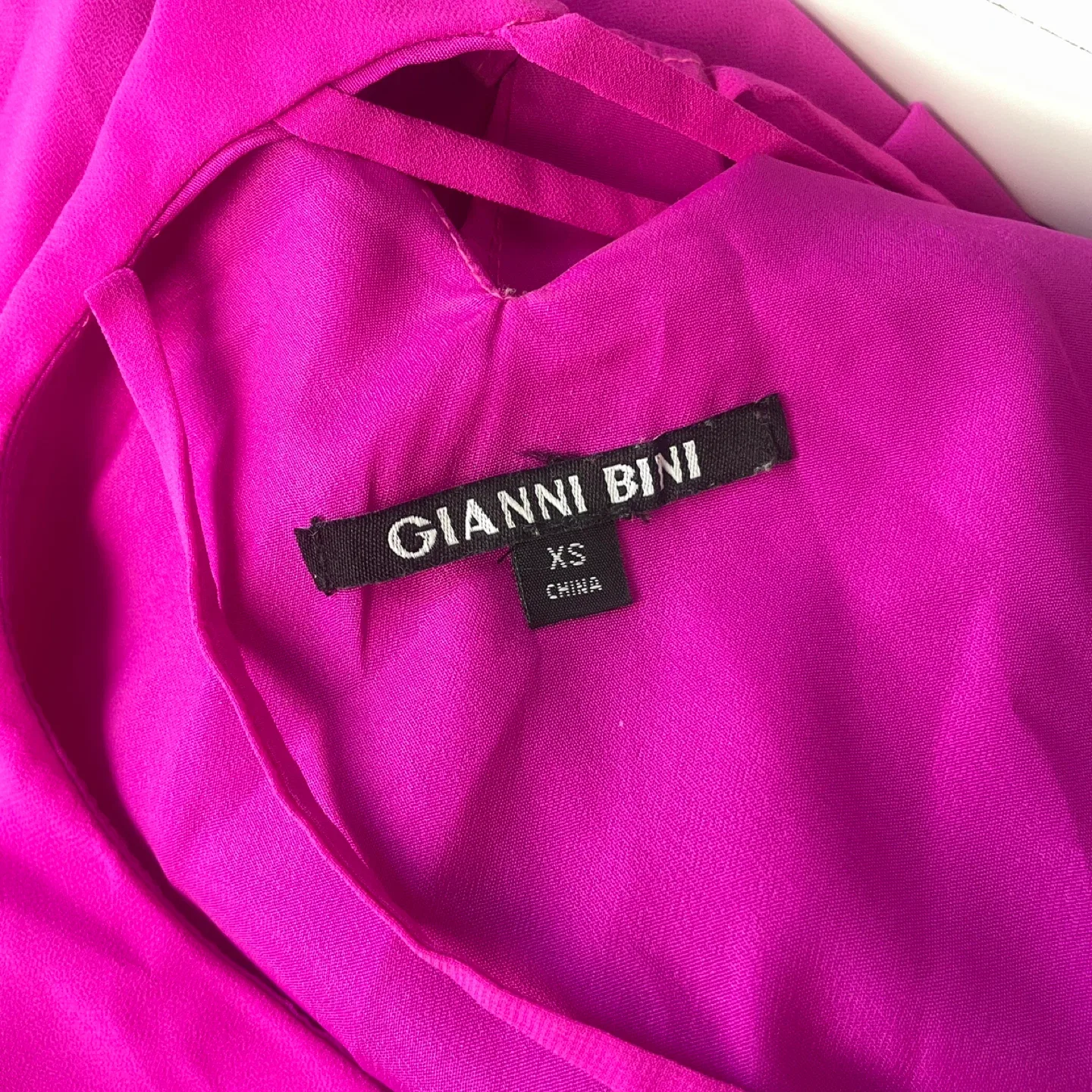 Gianni Bini Marine Ruffles Halter Mini Dress Size XS in Hot Pink image indicator(6)