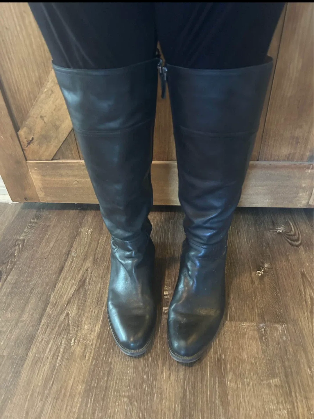 Frank Sarto wide calf leather knee high boots. image indicator(2)