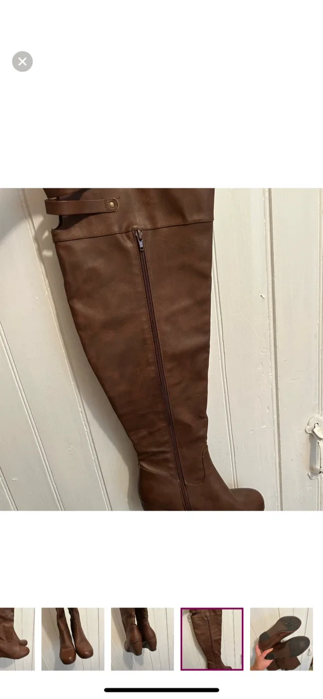 Ardene Brown Over-the-Knee Wedge Boots image indicator(6)