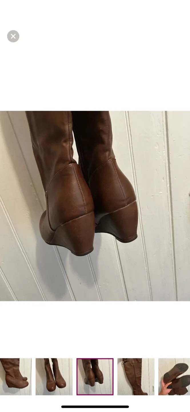 Ardene Brown Over-the-Knee Wedge Boots image indicator(5)