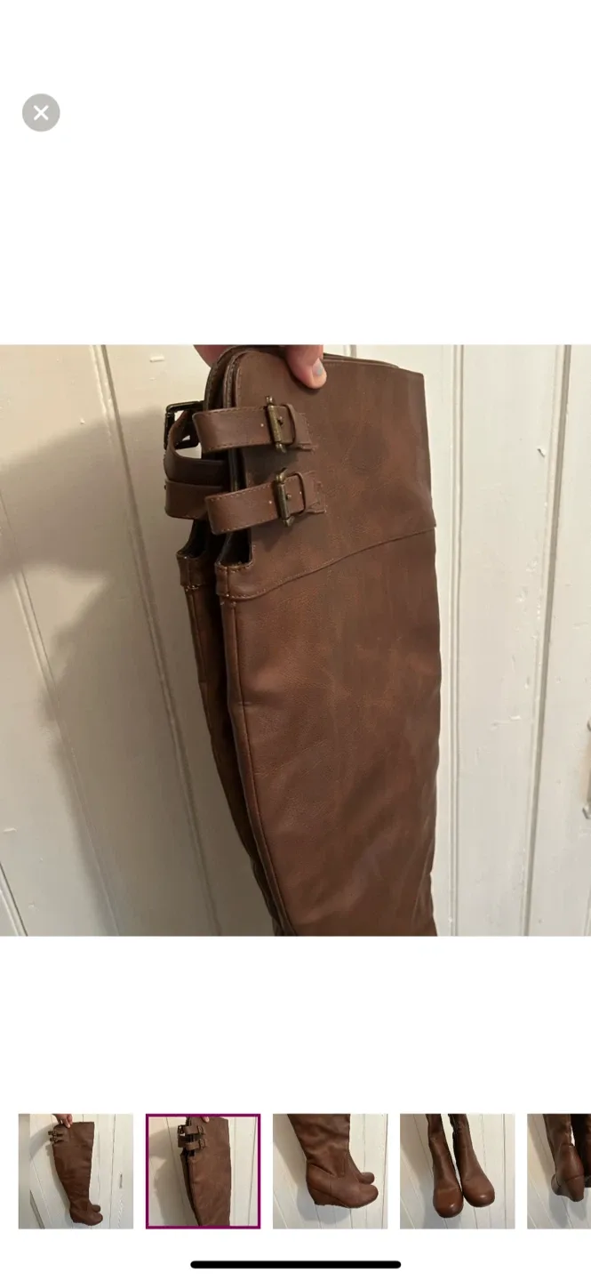 Ardene Brown Over-the-Knee Wedge Boots image indicator(2)