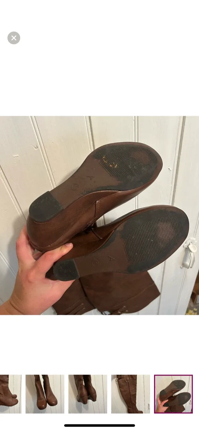 Ardene Brown Over-the-Knee Wedge Boots image indicator(7)