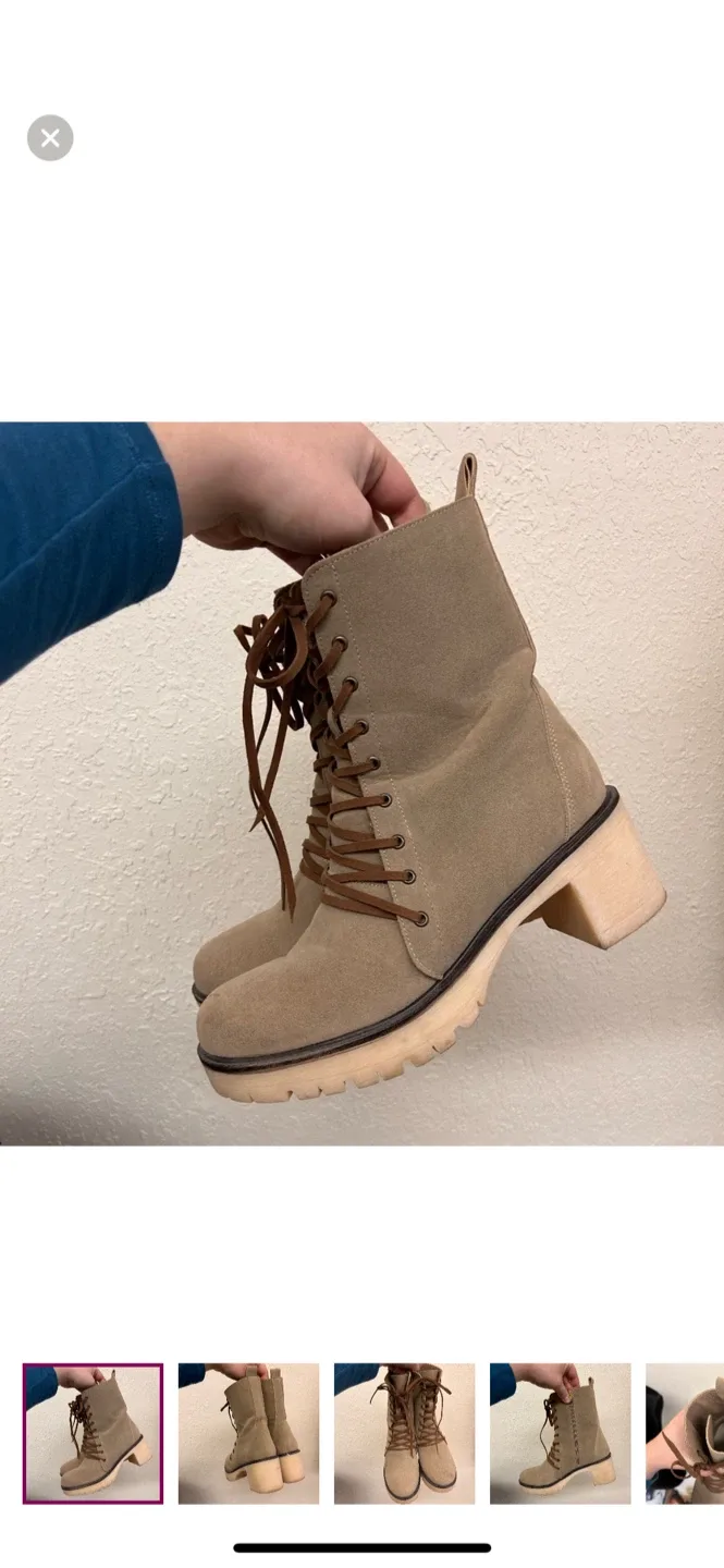 Vici brown Lace-Up heeled Boots