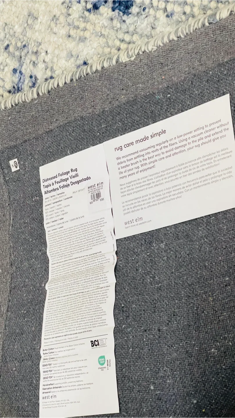 West Elm Distressed Foliage Rug ( Moving Out ) image indicator(6)