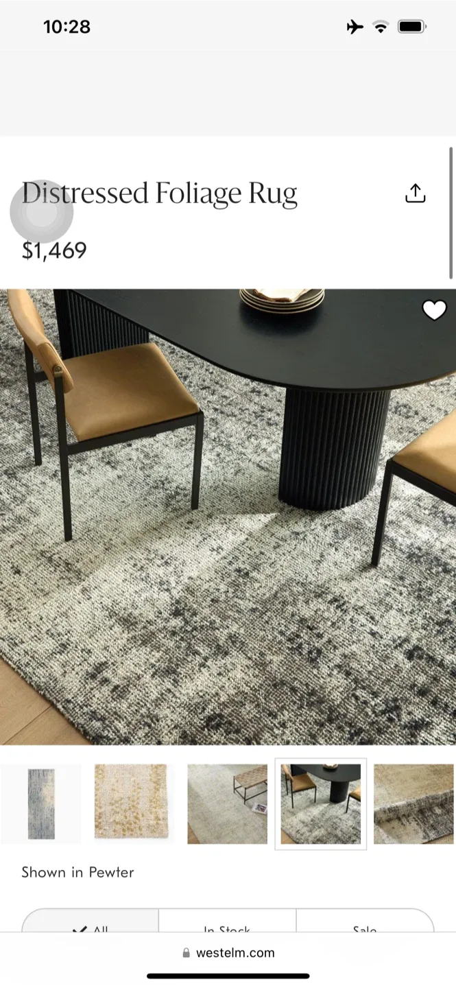 West Elm Distressed Foliage Rug ( Moving Out )