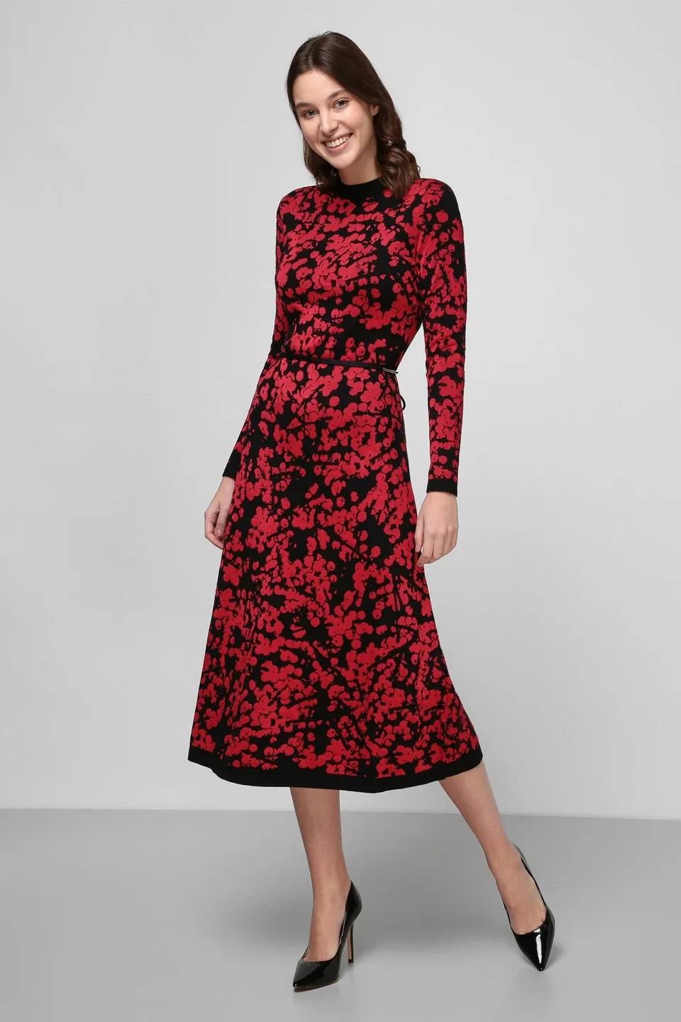 Hugo Boss Red & Black Knit Dress image indicator(2)