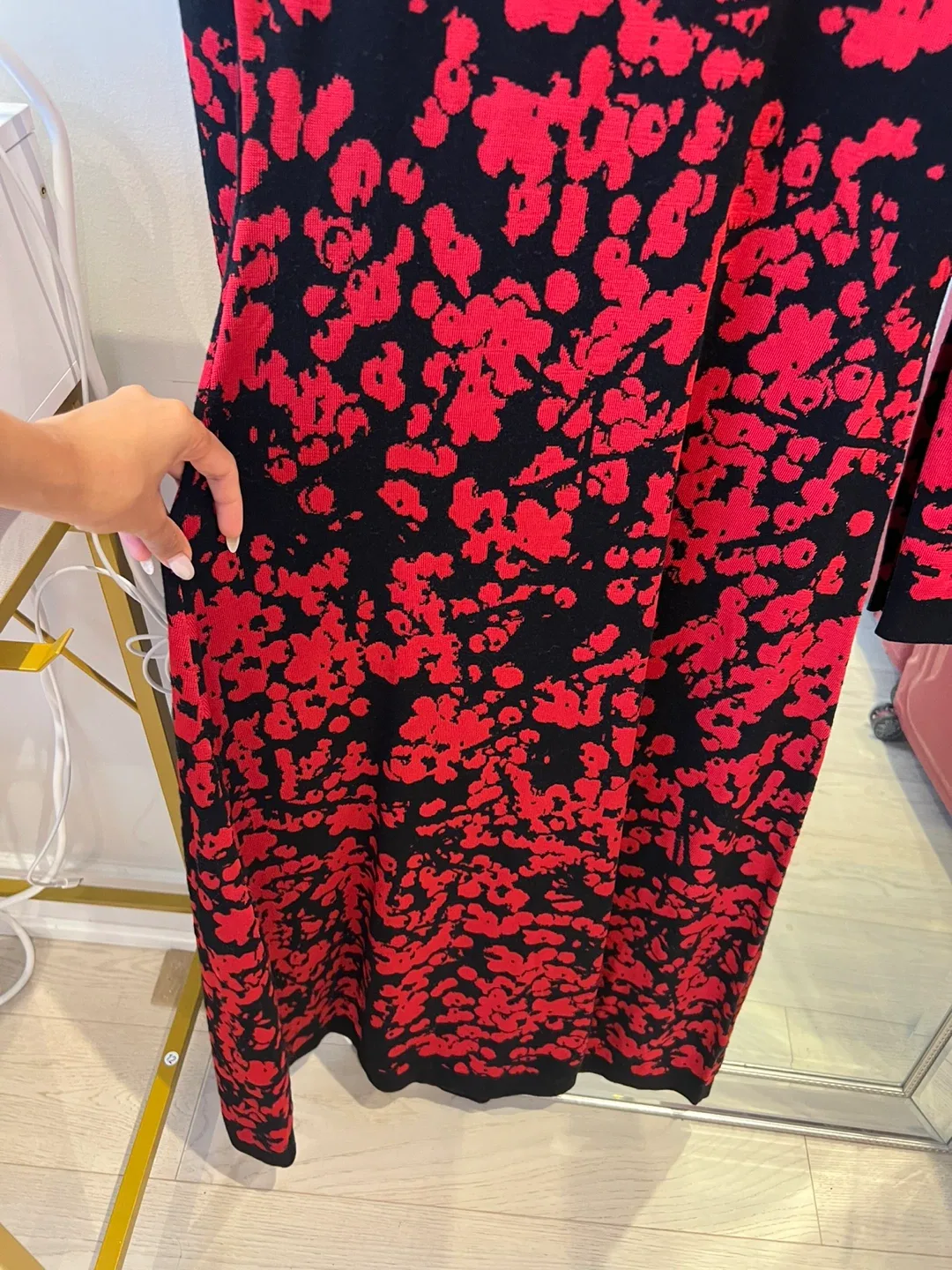 Hugo Boss Red & Black Knit Dress image indicator(5)