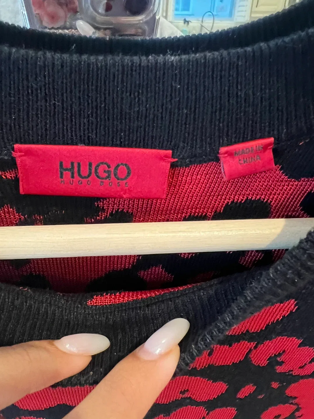 Hugo Boss Red & Black Knit Dress image indicator(6)
