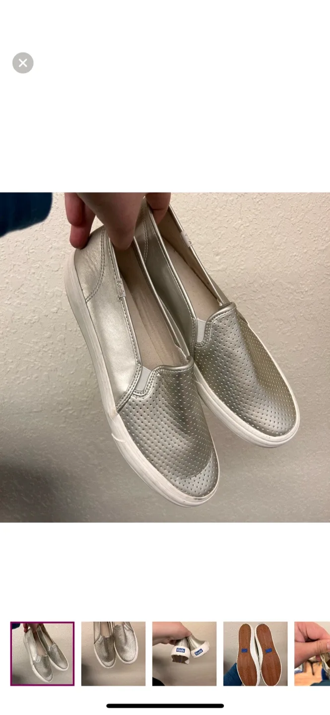 Keds Women's Slip-On Shoes, Silver, Size 7