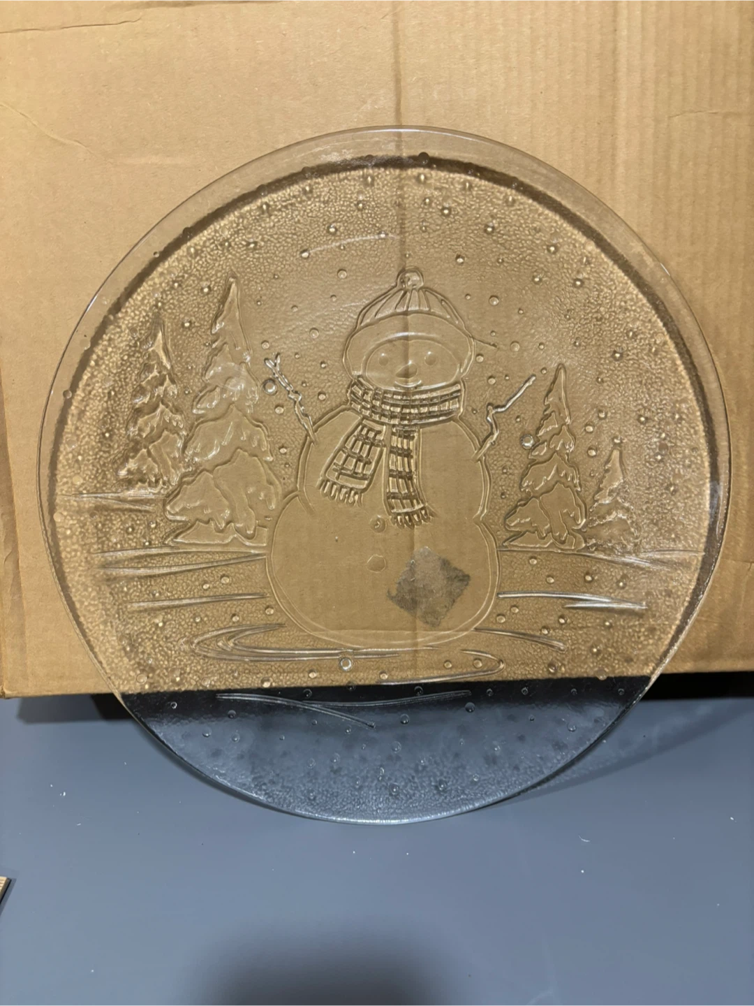 Glass Snowman Serving Platter - photo 2