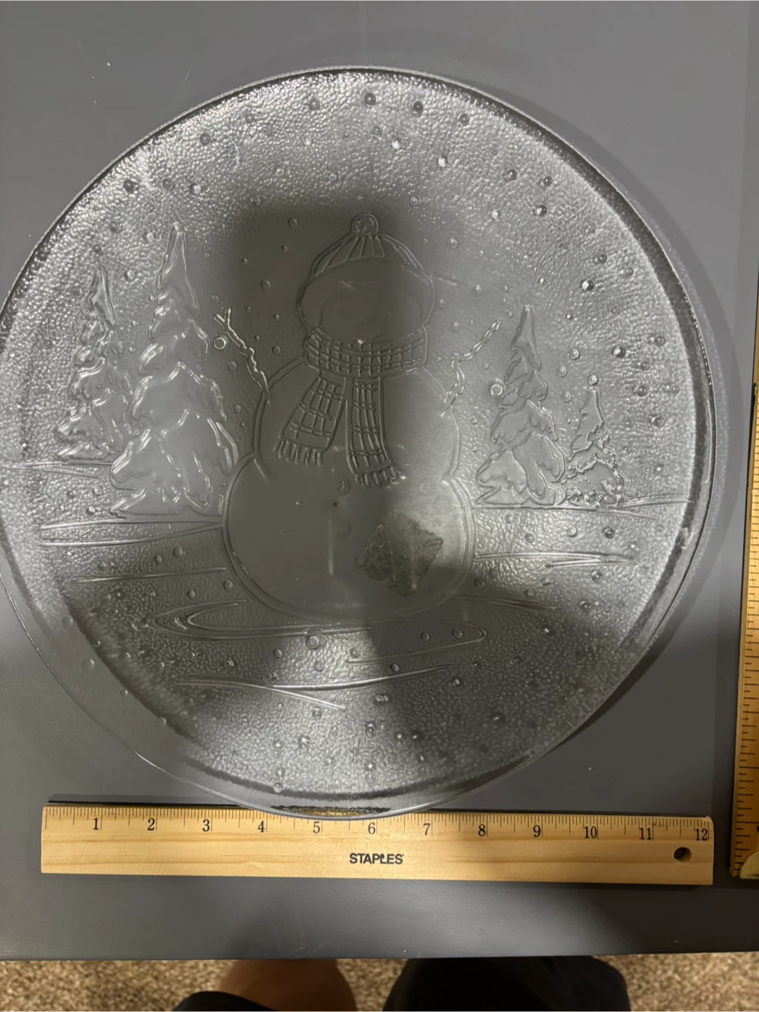 Glass Snowman Serving Platter - photo 4