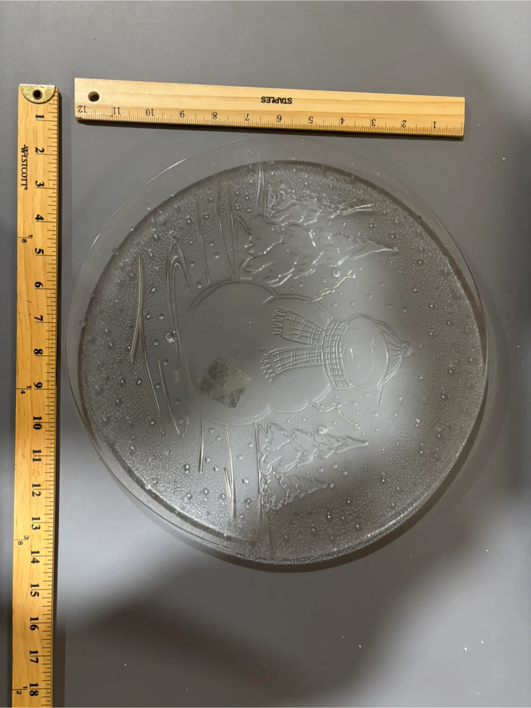 Glass Snowman Serving Platter - photo 3