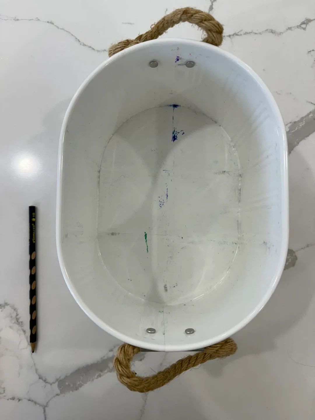 White Metal Oval Storage Container image indicator(2)