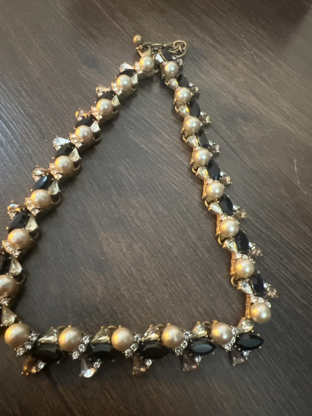 Necklace - Gold, Black, and Pearl