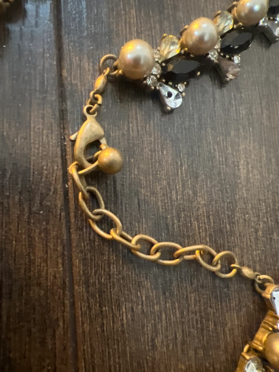 Necklace - Gold, Black, and Pearl - photo 2