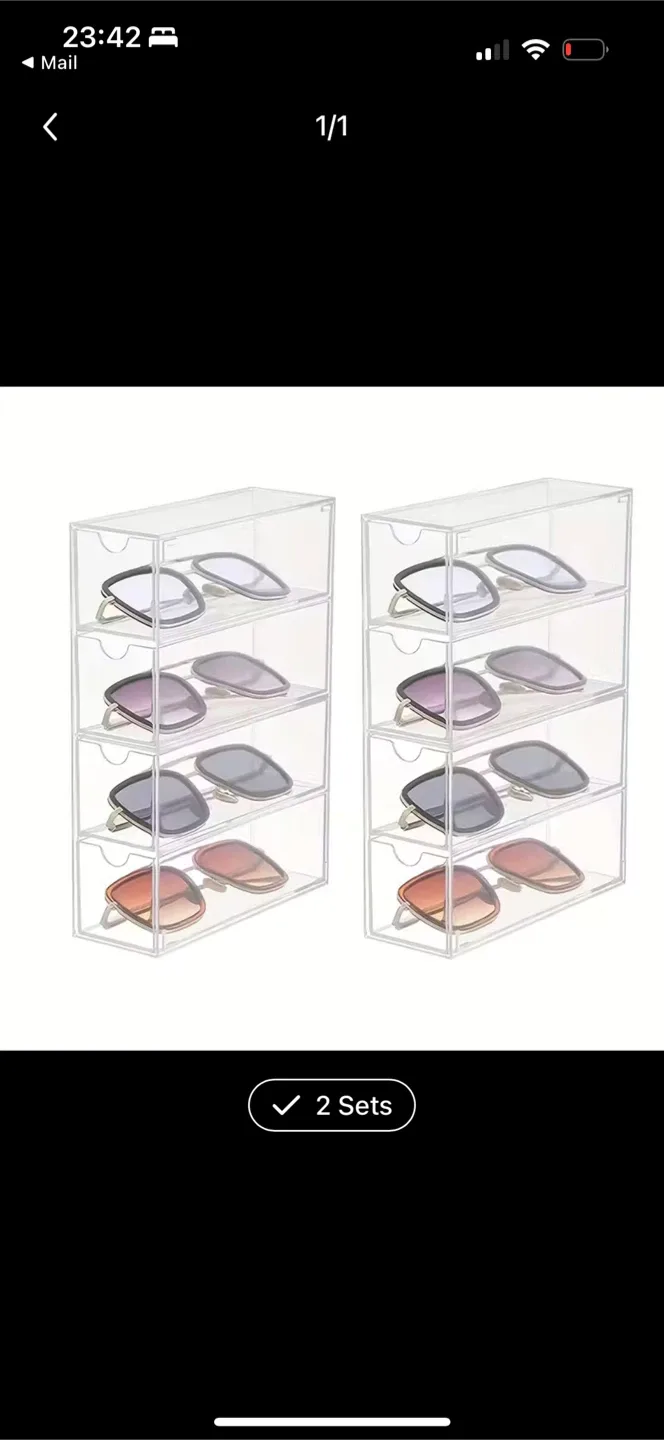 2 Sets of Acrylic Sunglasses Organizer