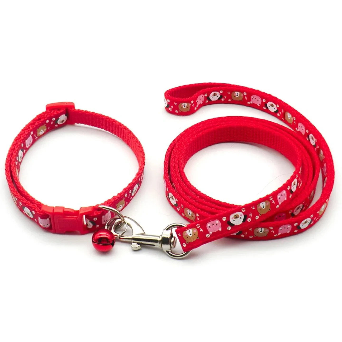 Cute Dog Collar & Leash Set - Cute Cartoon Design